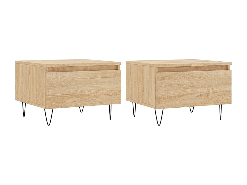 Lot de 2 Tables basses-Tables d'appoint chêne sonoma 50x46x35 cm bois d'ingénierie SHL94543