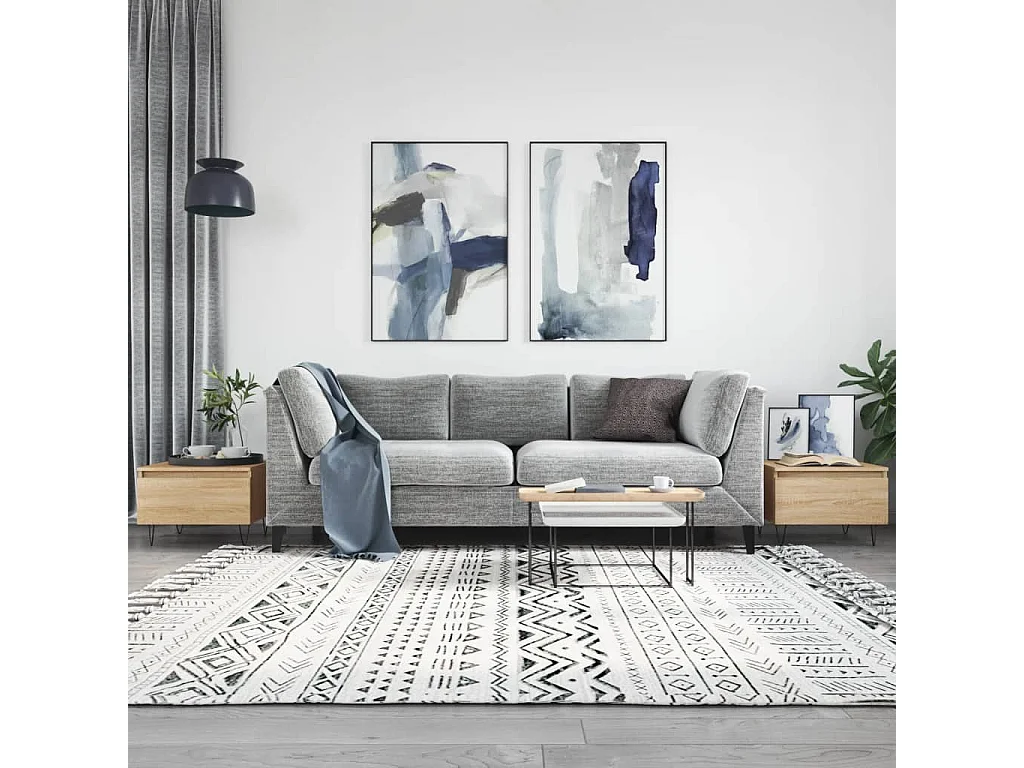 Conjunto de 2 Mesas de Centro | Mesa de apoio | Mesa de café 50x46x35cm deriv. madeira carvalho sonoma