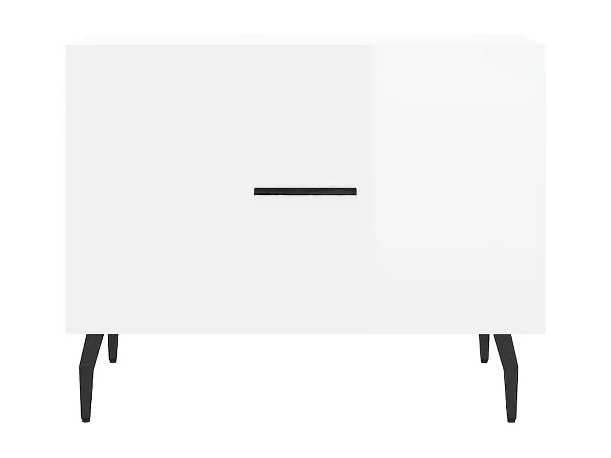 Salontafel Set van 2 | Bijzettafel | Koffietafel 2 st 50x50x40 cm bewerkt hout hoogglans wit