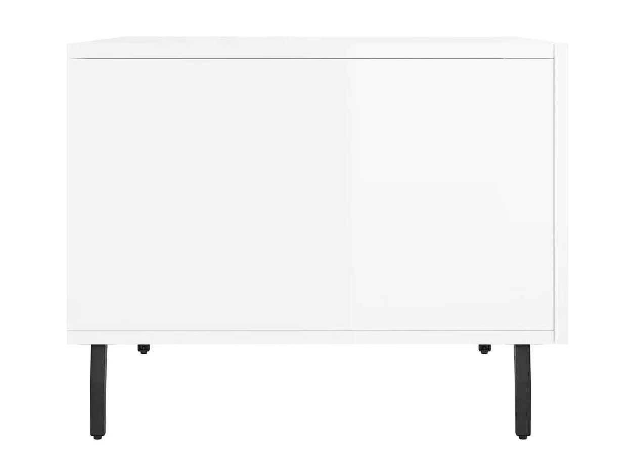 Salontafel Set van 2 | Bijzettafel | Koffietafel 2 st 50x50x40 cm bewerkt hout hoogglans wit