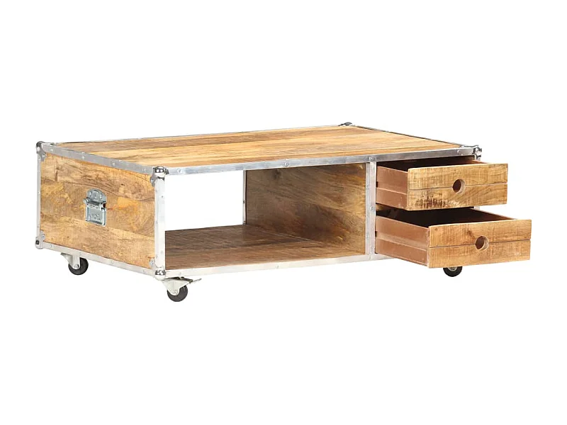 Table basse salon-Table d'appoint 89x59x33 cm Bois massif de manguier brut SHL77235