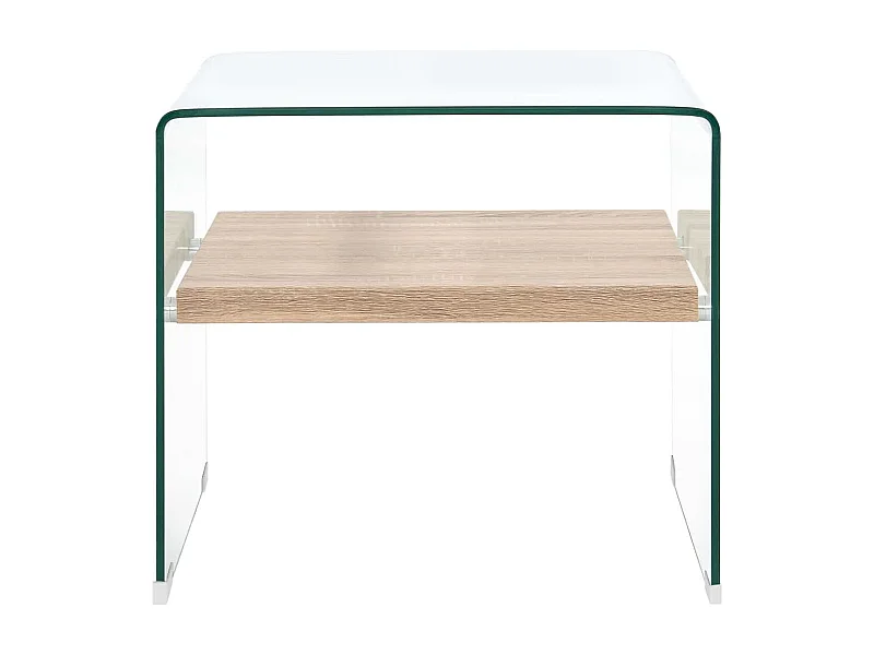 Table basse salon-Table d'appoint Clair 50x50x45 cm Verre trempé SHL71993