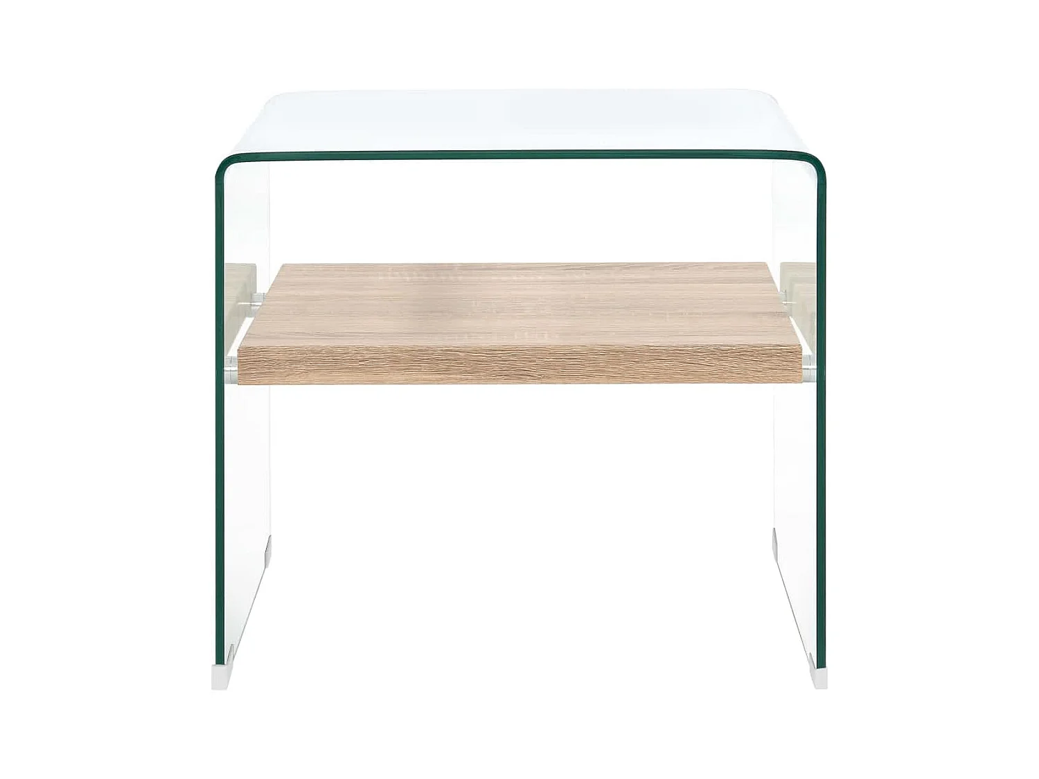 Mesa de centro | Mesa de apoio 50x50x45 cm vidro temperado transparente