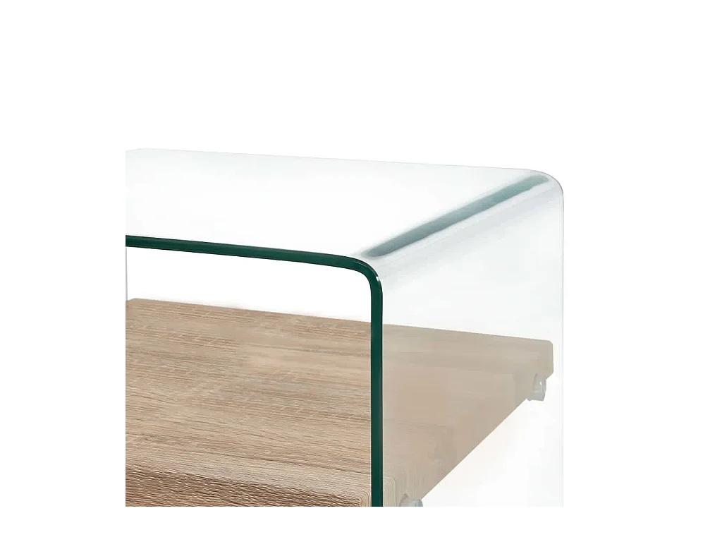 Mesa de centro | Mesa de apoio 50x50x45 cm vidro temperado transparente