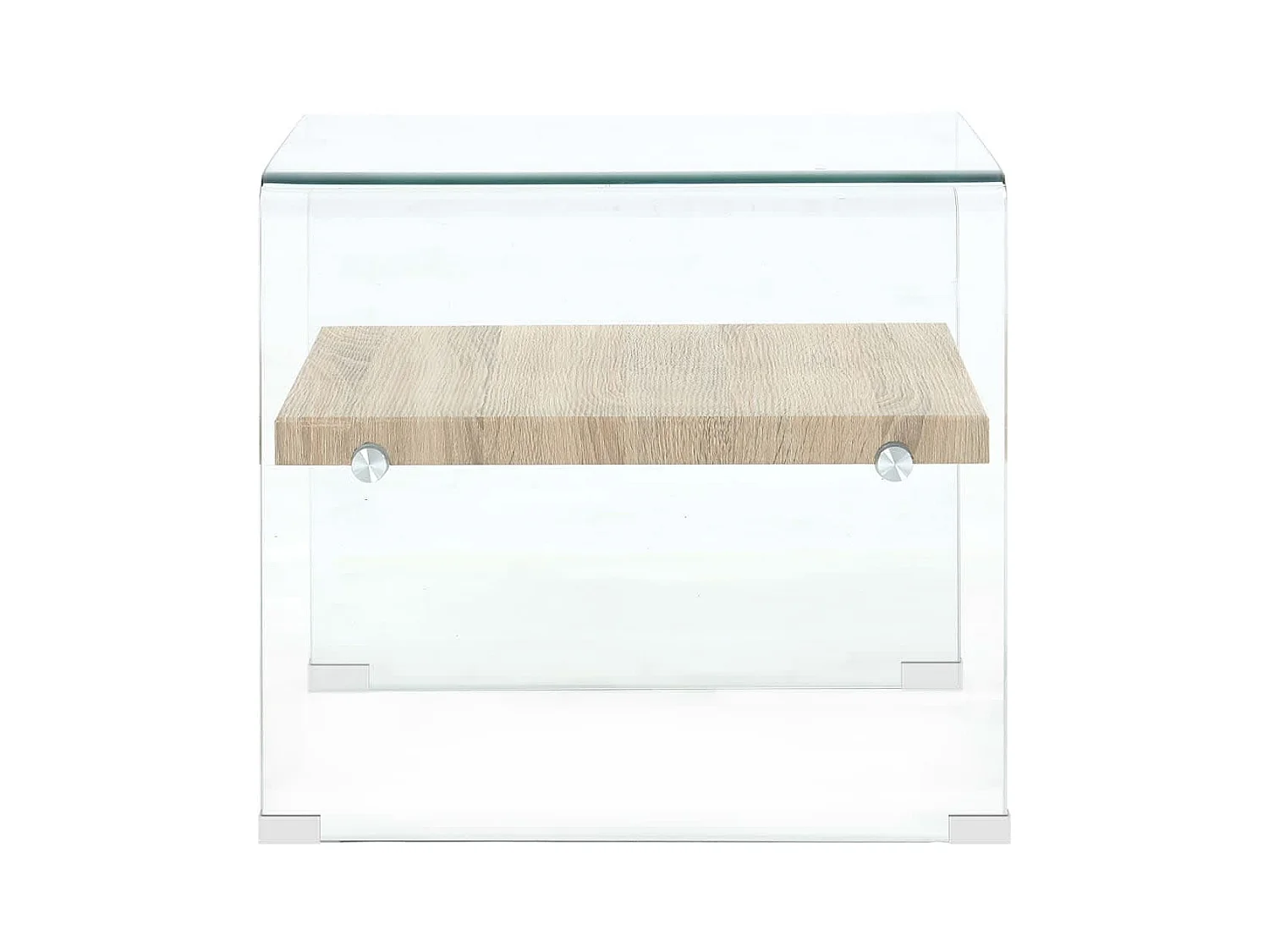 Mesa de centro | Mesa de apoio 50x50x45 cm vidro temperado transparente