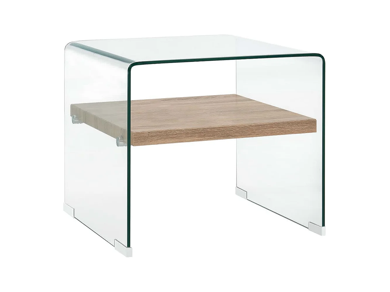 Mesa de centro | Mesa de apoio 50x50x45 cm vidro temperado transparente