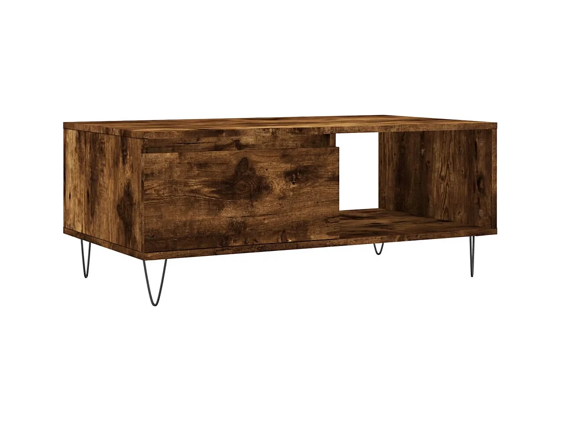 Table basse salon-Table d'appoint Chêne fumé 90x50x36,5 cm Bois d'ingénierie SHL55499