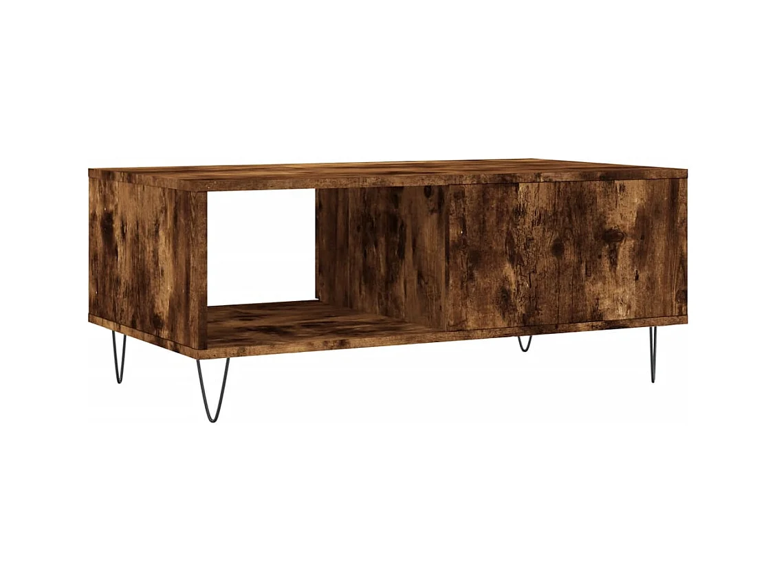 Table basse salon-Table d'appoint Chêne fumé 90x50x36,5 cm Bois d'ingénierie SHL55499