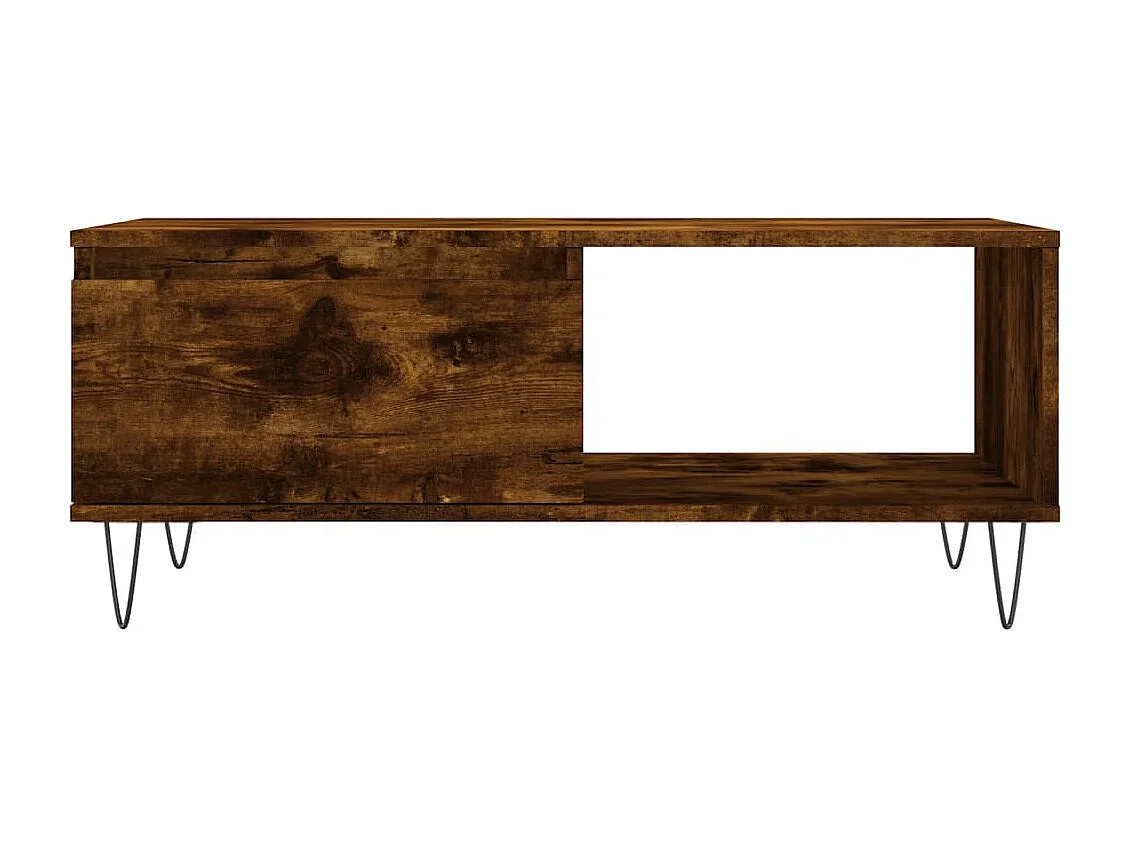 Salontafel | Woonkamertafel | Bijzettafel 90x50x36,5 cm bewerkt hout gerookt eikenkleurig