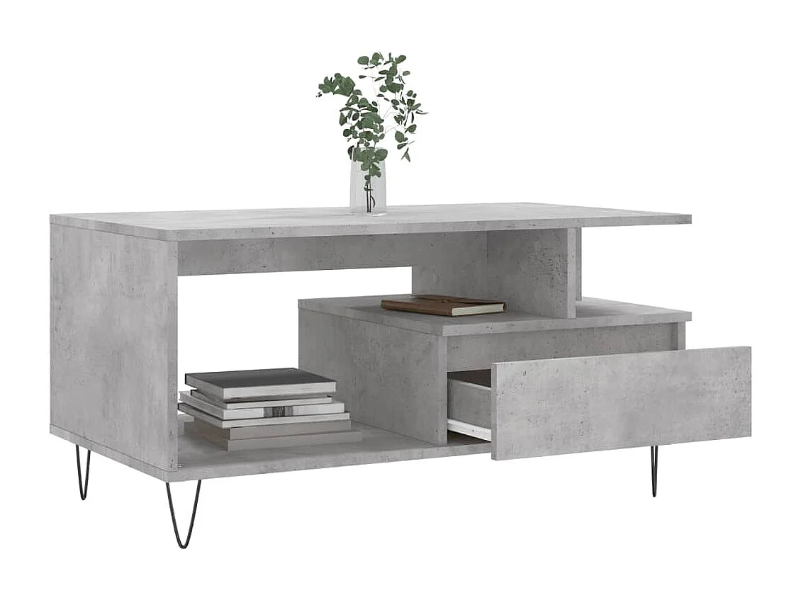 Table basse salon-Table d'appoint Gris béton 90x49x45 cm Bois d'ingénierie SHL7944