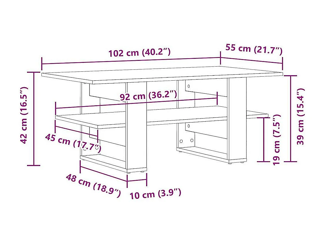 Mesa de centro-Mesa auxiliar madera maciza reciclada 65x32 cm SHL1565