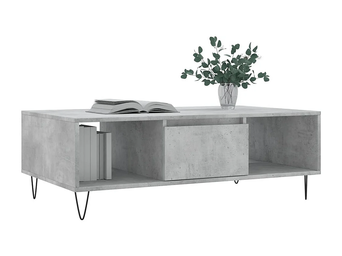 Couchtisch-Wohnzimmertisch-Beistelltische Betongrau 104x60x35 cm Holzwerkstoff SHL84125