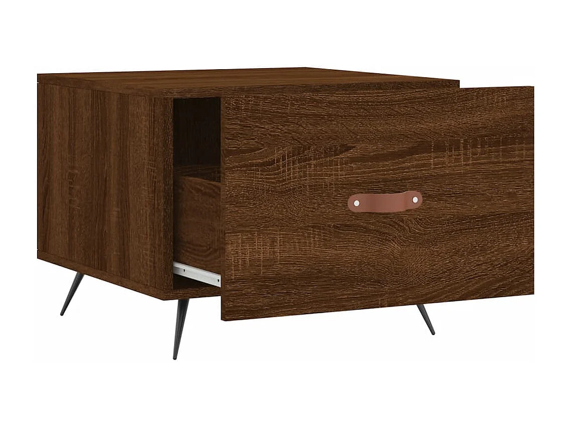 Salontafel | Woonkamertafel | Bijzettafel 50x50x40 cm bewerkt hout bruin eikenkleur