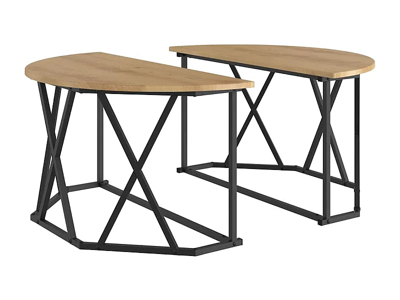 Mesa de centro-Mesa auxiliar-Mesita de centro madera de ingeniería roble Sonoma 79x49x41 cm SHL1072