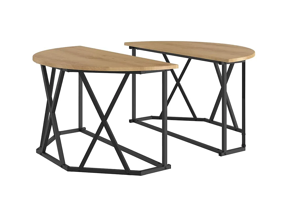 Mesa de centro-Mesa auxiliar-Mesita de centro madera de ingeniería roble Sonoma 79x49x41 cm SHL1072