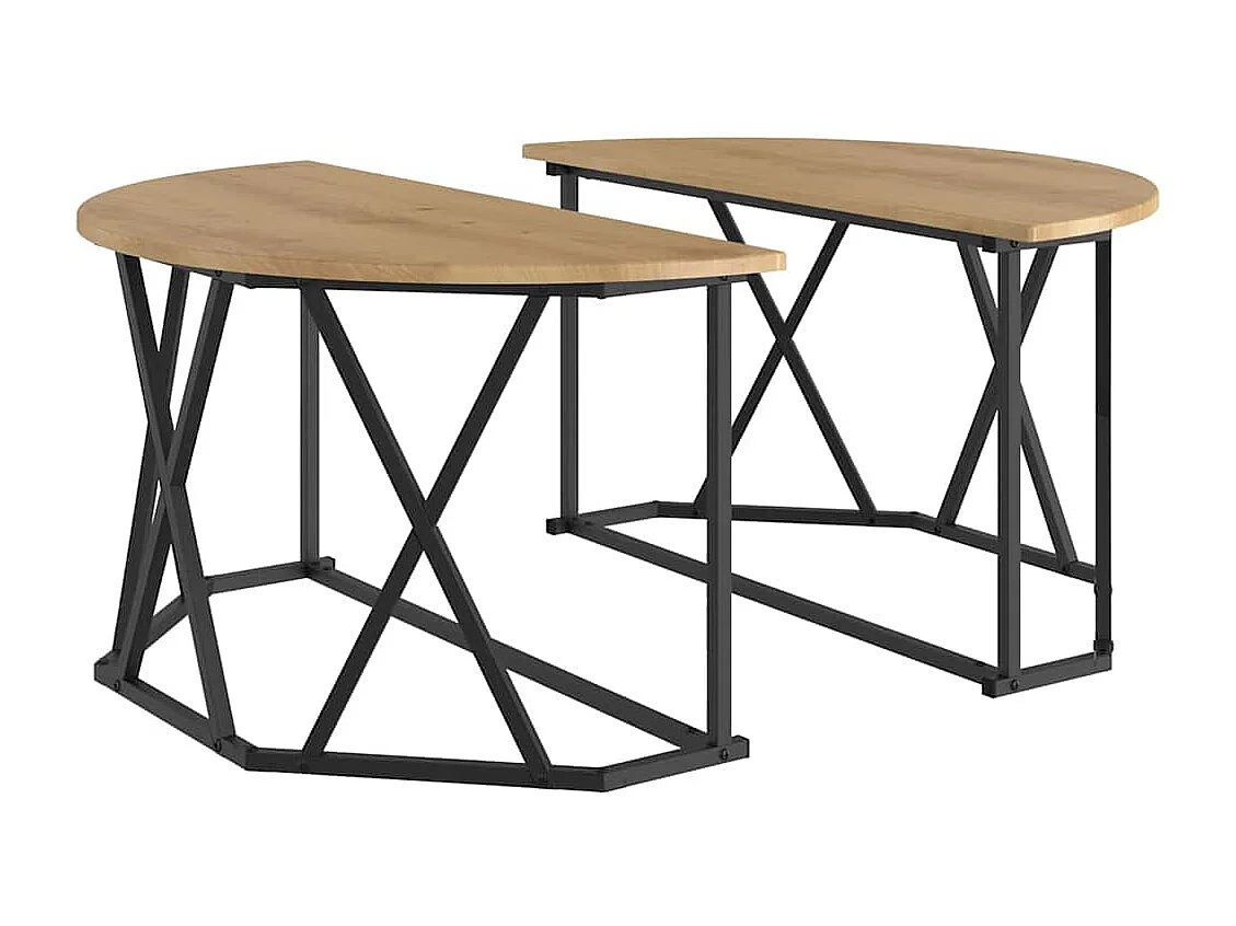 Salontafel | Woonkamertafel | Koffietafel artisanaal eikenkleurig 80 x 80 x 42 cm