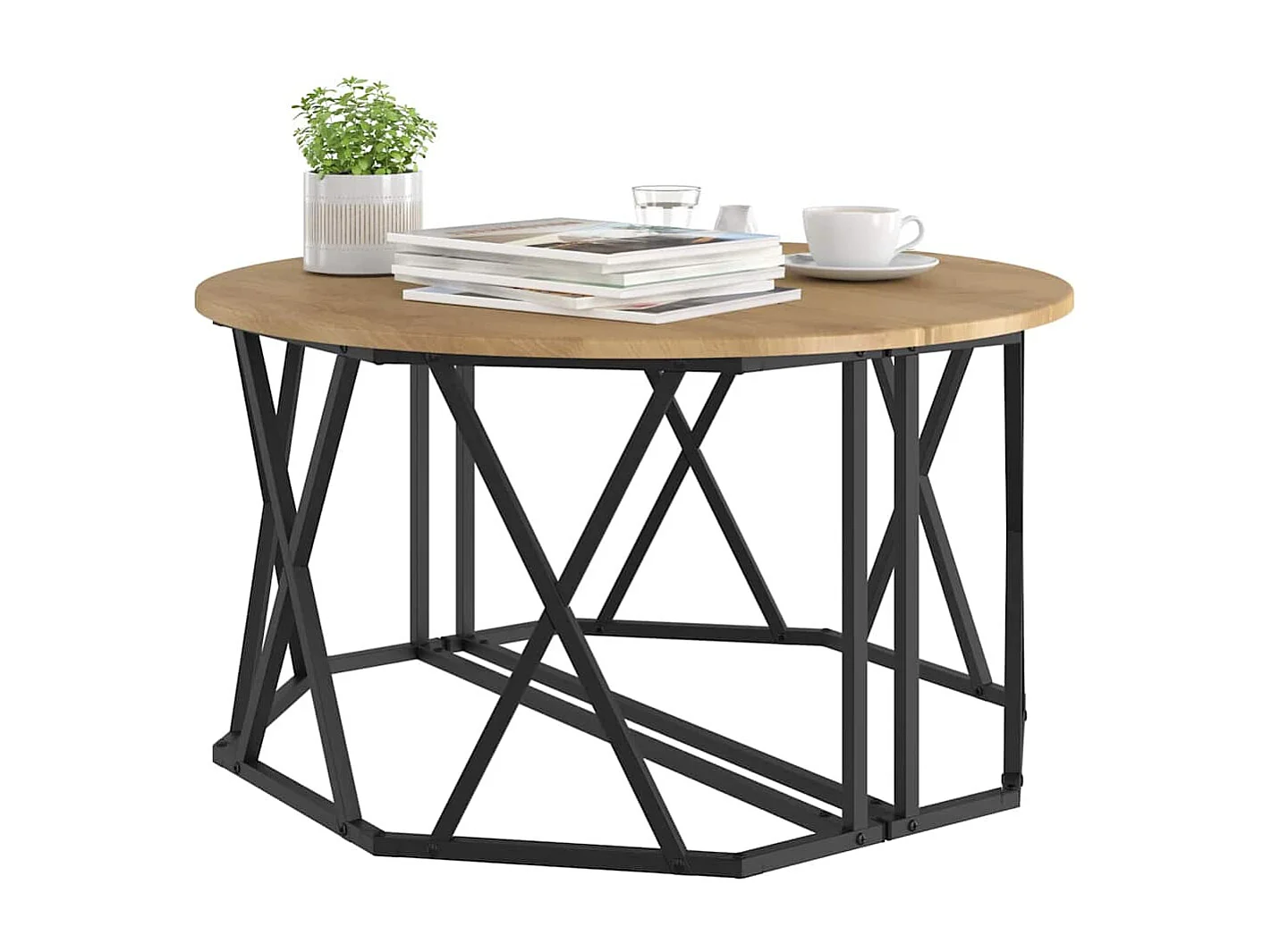 Salontafel | Woonkamertafel | Koffietafel artisanaal eikenkleurig 80 x 80 x 42 cm