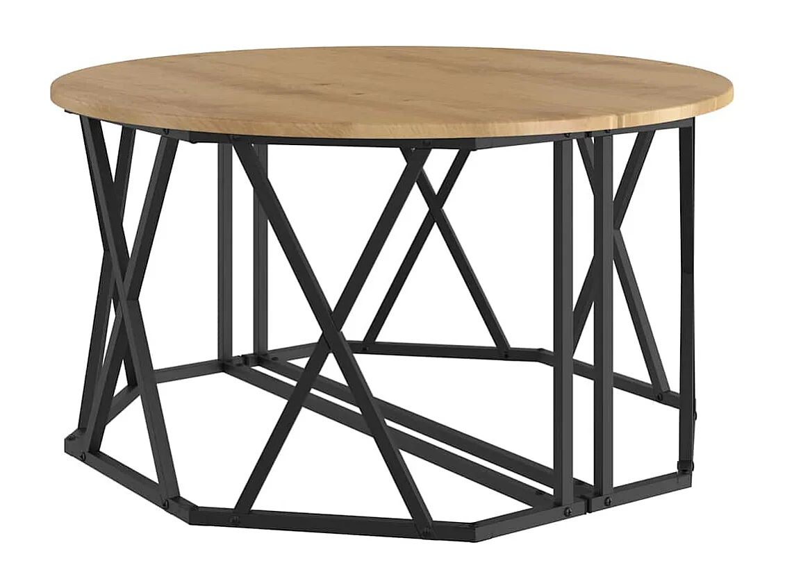 Salontafel | Woonkamertafel | Koffietafel artisanaal eikenkleurig 80 x 80 x 42 cm