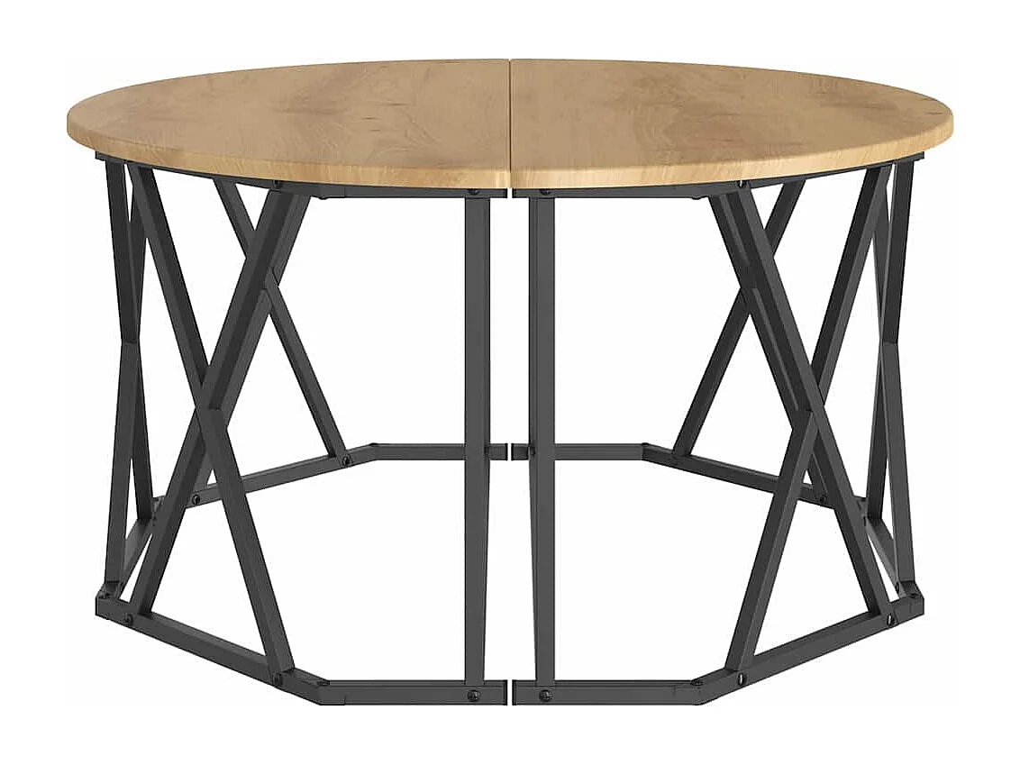 Salontafel | Woonkamertafel | Koffietafel artisanaal eikenkleurig 80 x 80 x 42 cm