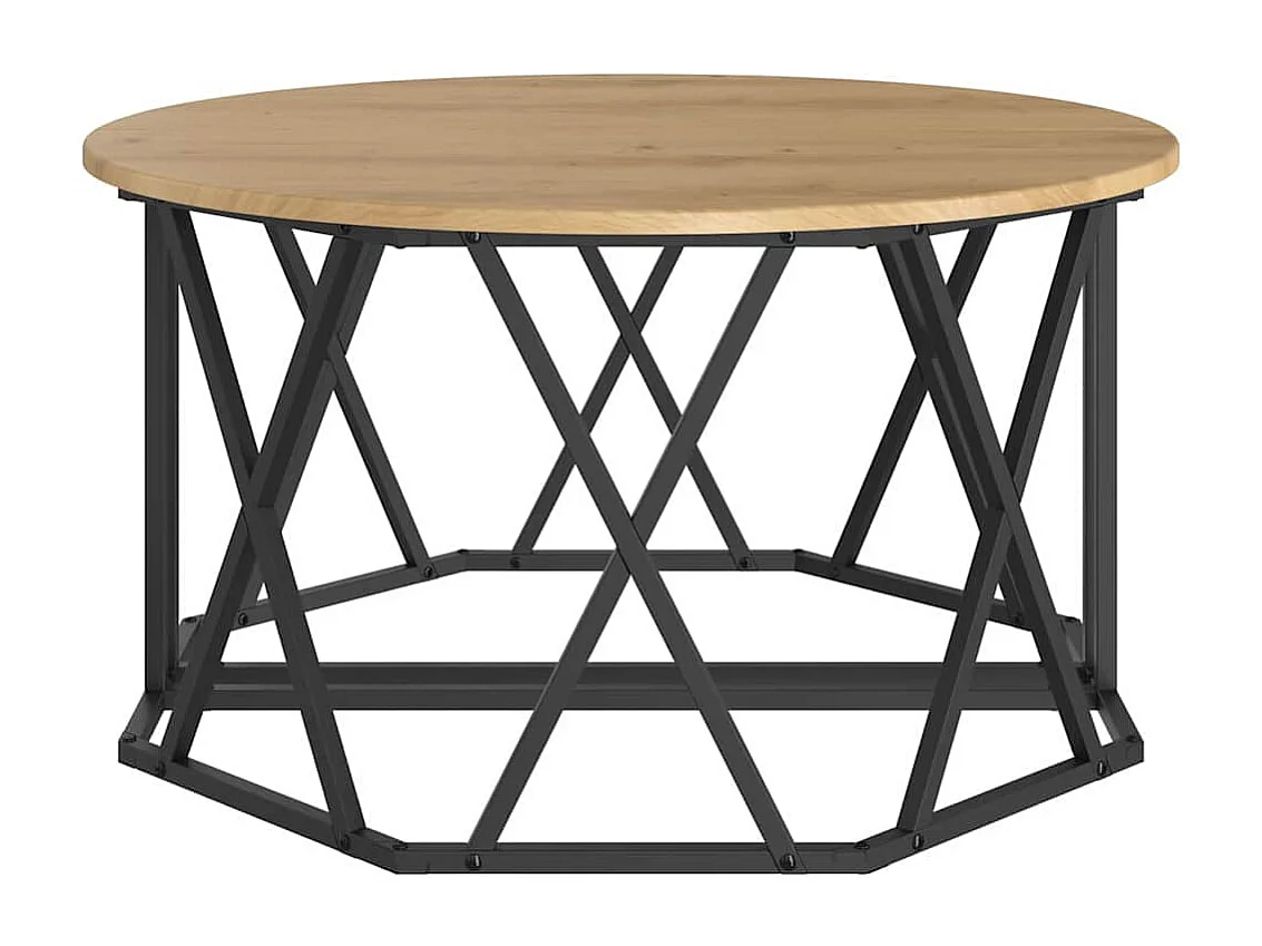 Salontafel | Woonkamertafel | Koffietafel artisanaal eikenkleurig 80 x 80 x 42 cm