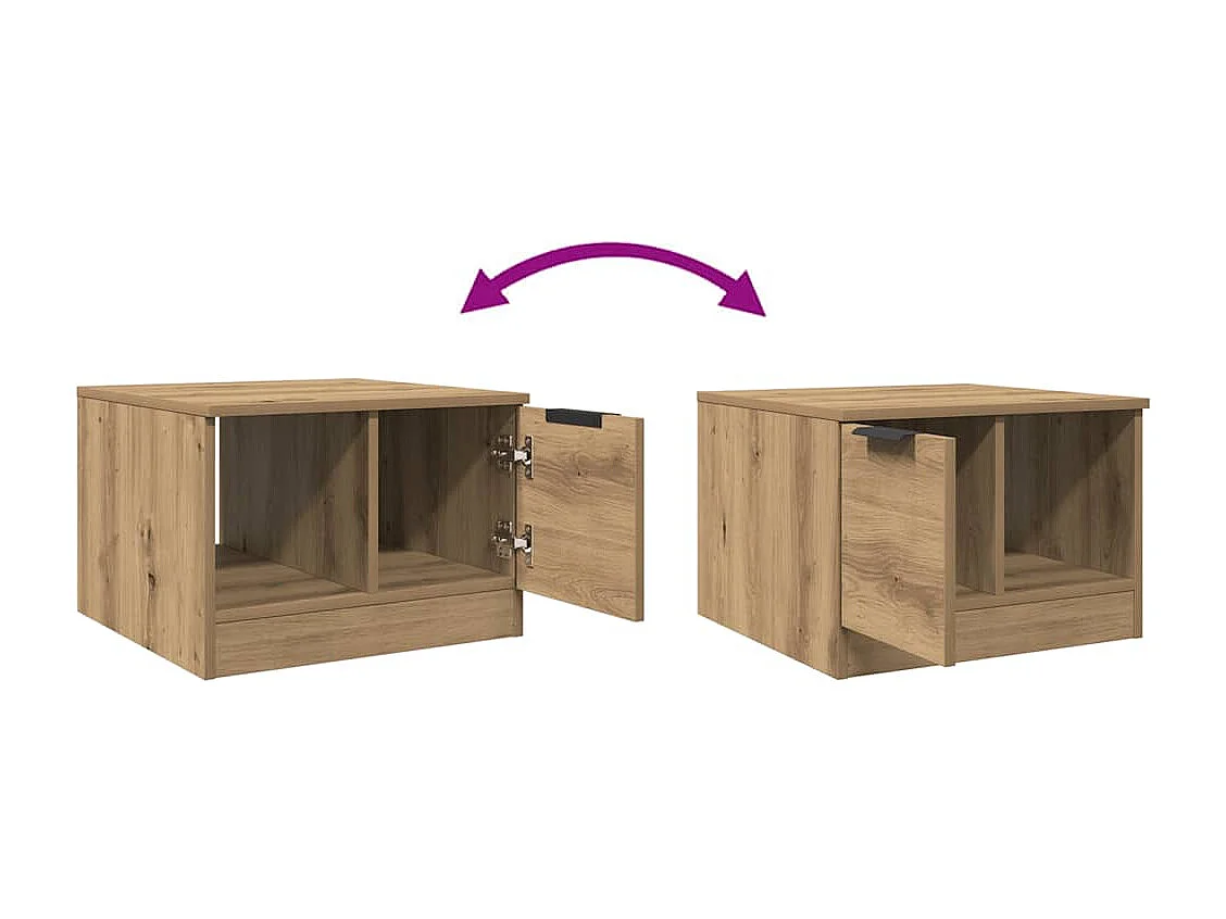 Table basse salon-Table à thé avec rangement chêne artisanal 50x50x36 cm bois d'ingénierie SHL10595