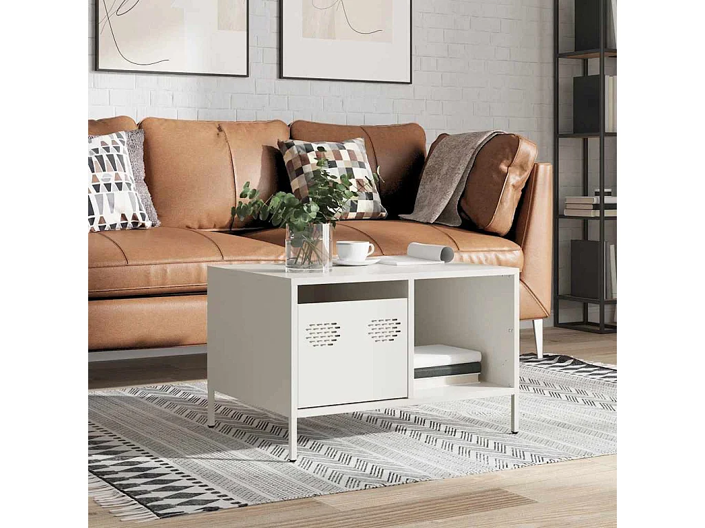 Mesa de centro-Mesa auxiliar madera maciza mango y contrachapada 80x50x40 cm SHL2744