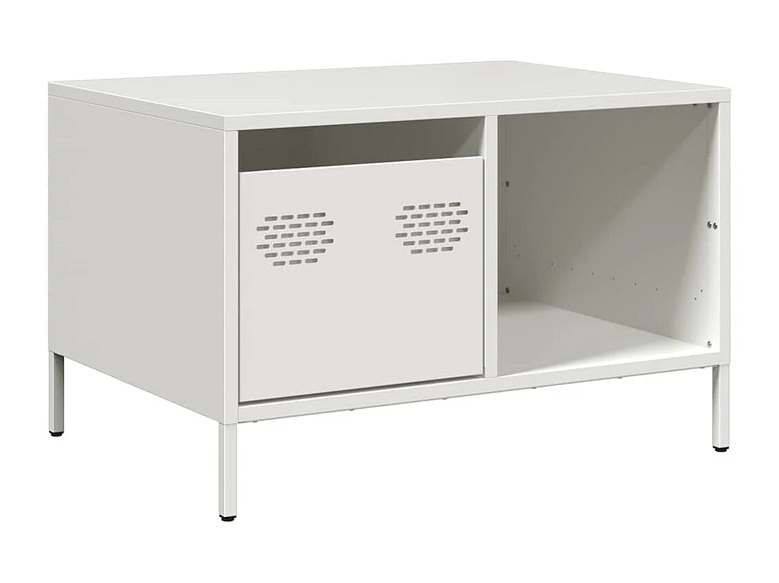 Couchtisch-Wohnzimmertisch-Beistelltische Weiß 68,5x50x43,5 cm Kaltgewalzter Stahl SHL29417