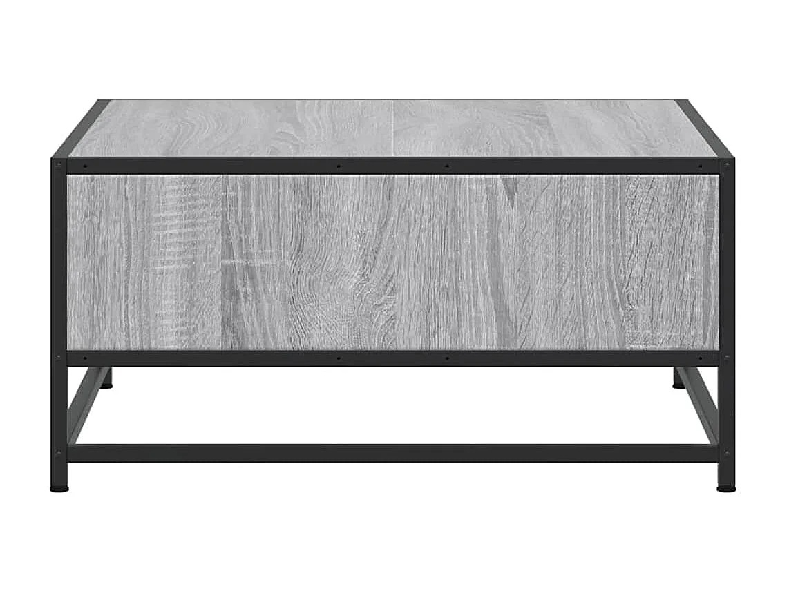 Mesa de centro | Mesa de apoio derivados de madeira e metal cinzento sonoma