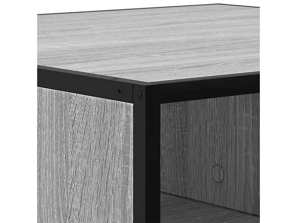 Mesa de centro | Mesa de apoio derivados de madeira e metal cinzento sonoma