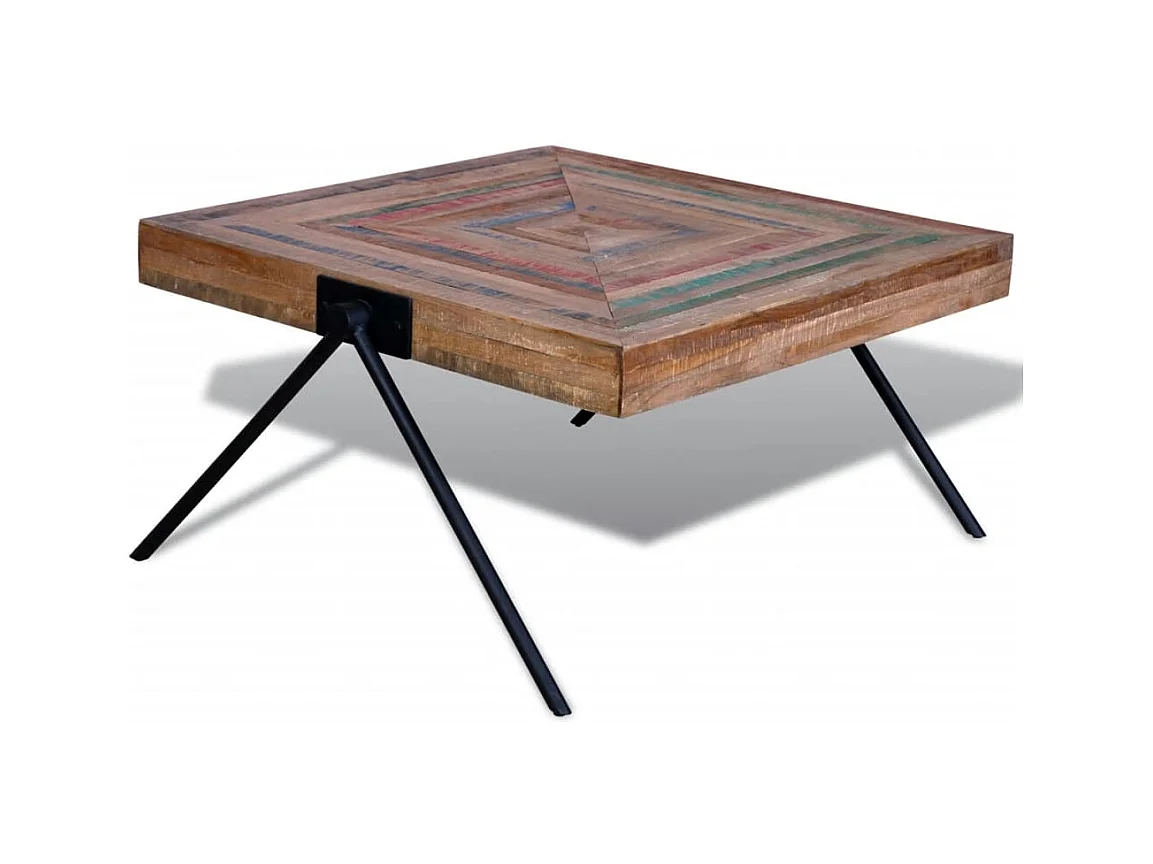 Table basse salon-Table d'appoint avec pieds en V design moderne Bois de teck recyclé SHL99170