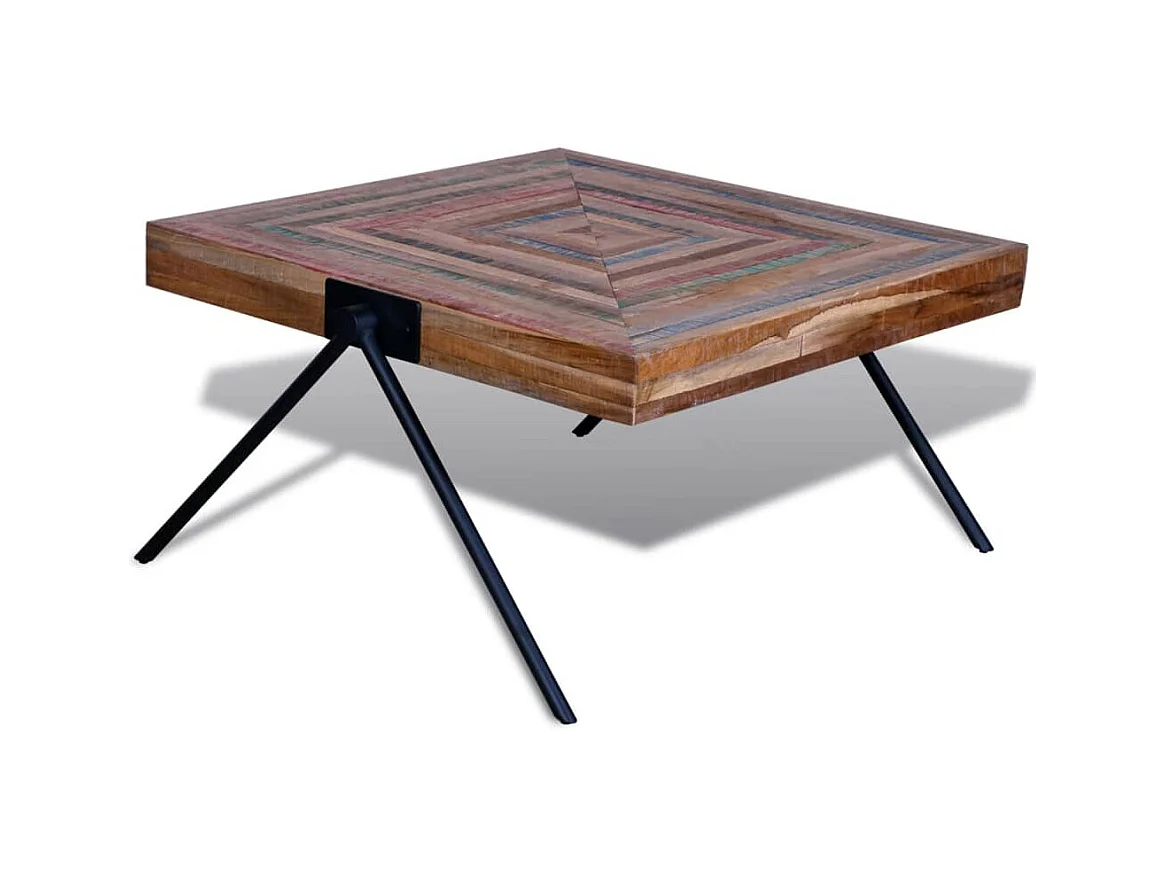 Table basse salon-Table d'appoint avec pieds en V design moderne Bois de teck recyclé SHL99170