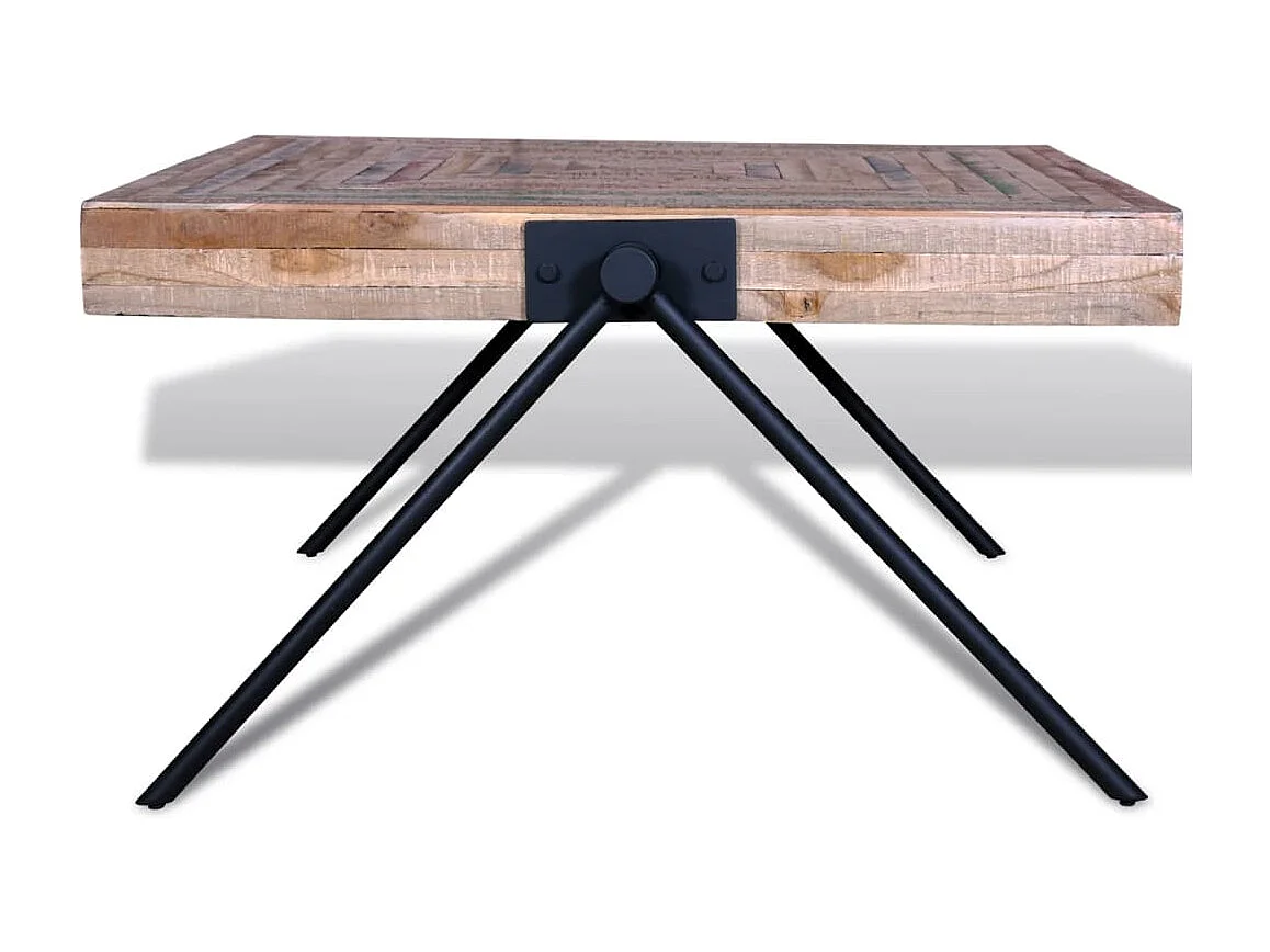 Couchtisch-Beistelltisch-Sofatisch mit V-Beinen Altholz Teak SHL32643