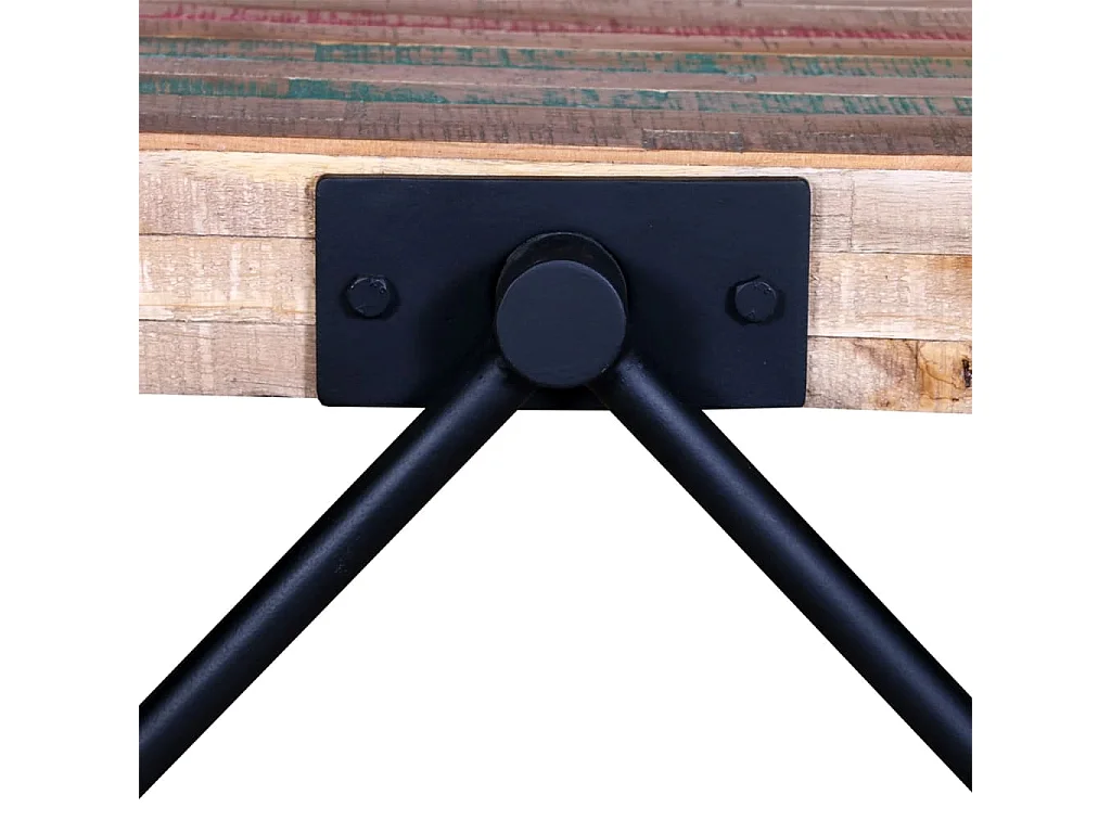 Couchtisch-Beistelltisch-Sofatisch mit V-Beinen Altholz Teak SHL32643