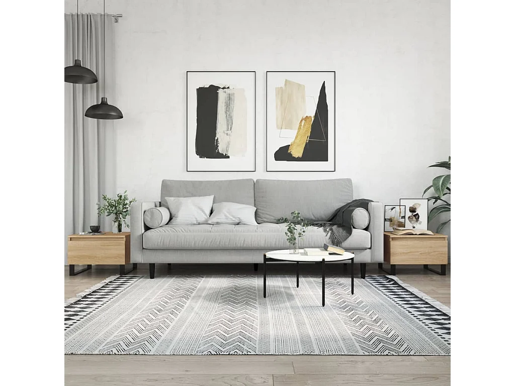 Conjunto de 2 Mesas de Centro | Mesa de apoio | Mesa de café 50x46x35cm deriv. madeira carvalho sonoma