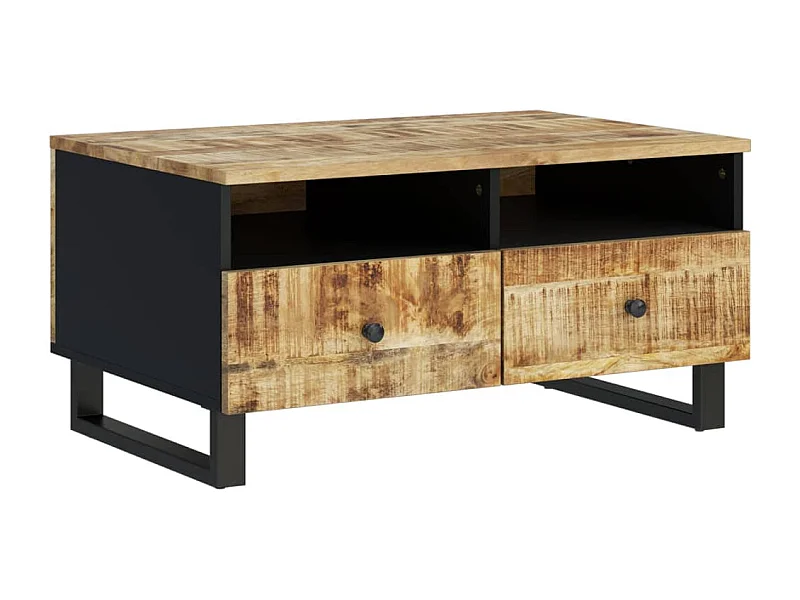 Mesa de centro | Mesa auxiliar con Infinity LED negro 90x50x41 cm SHL4174