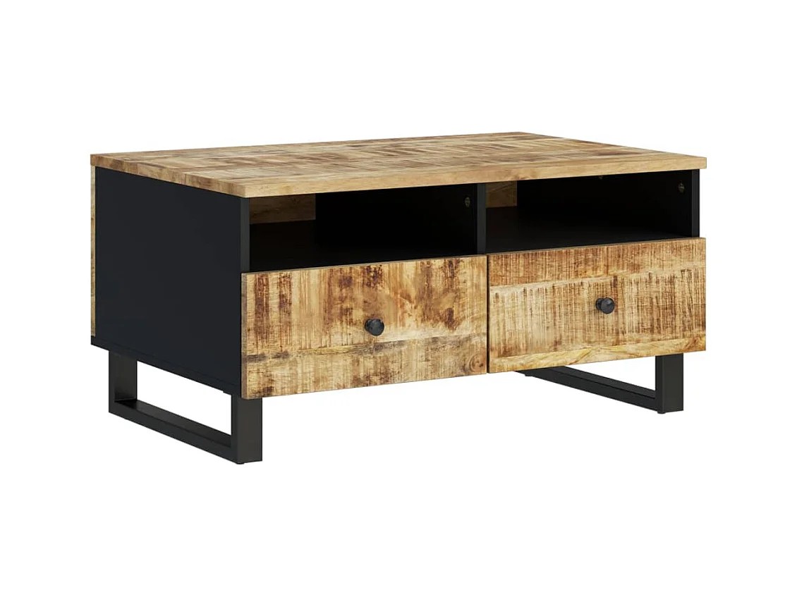 Mesa de centro | Mesa auxiliar con Infinity LED negro 90x50x41 cm SHL4174