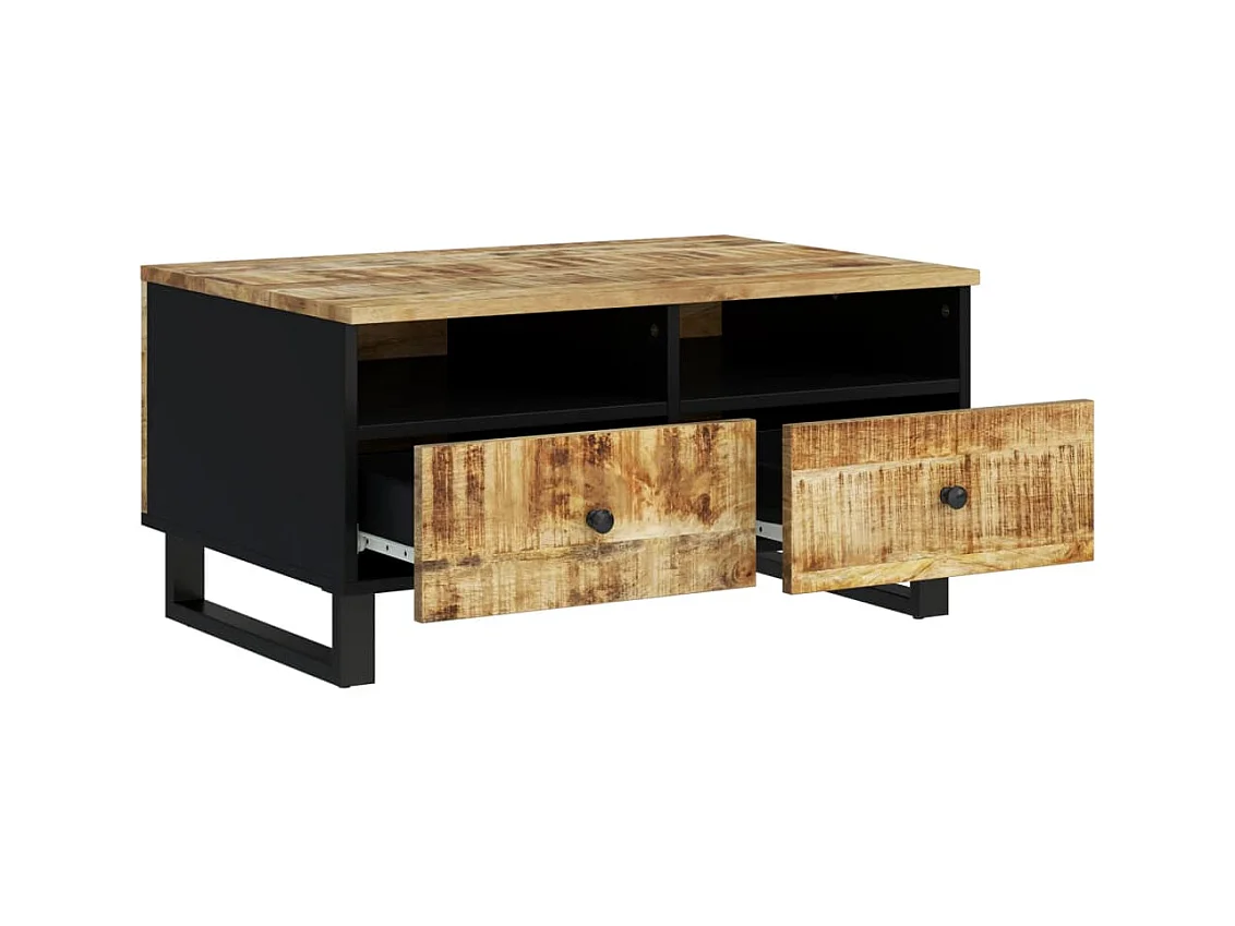 Mesa de centro | Mesa auxiliar con Infinity LED negro 90x50x41 cm SHL4174