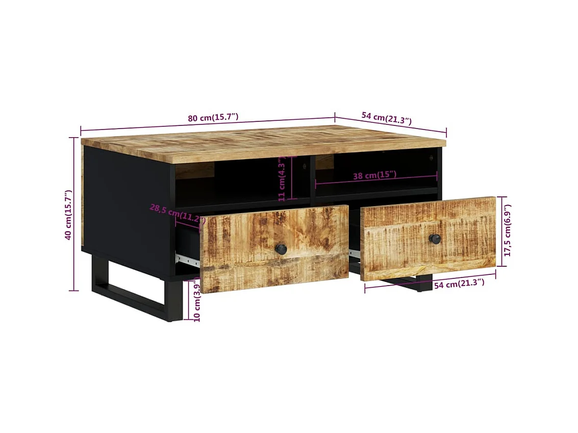 Mesa de centro | Mesa auxiliar con Infinity LED negro 90x50x41 cm SHL4174