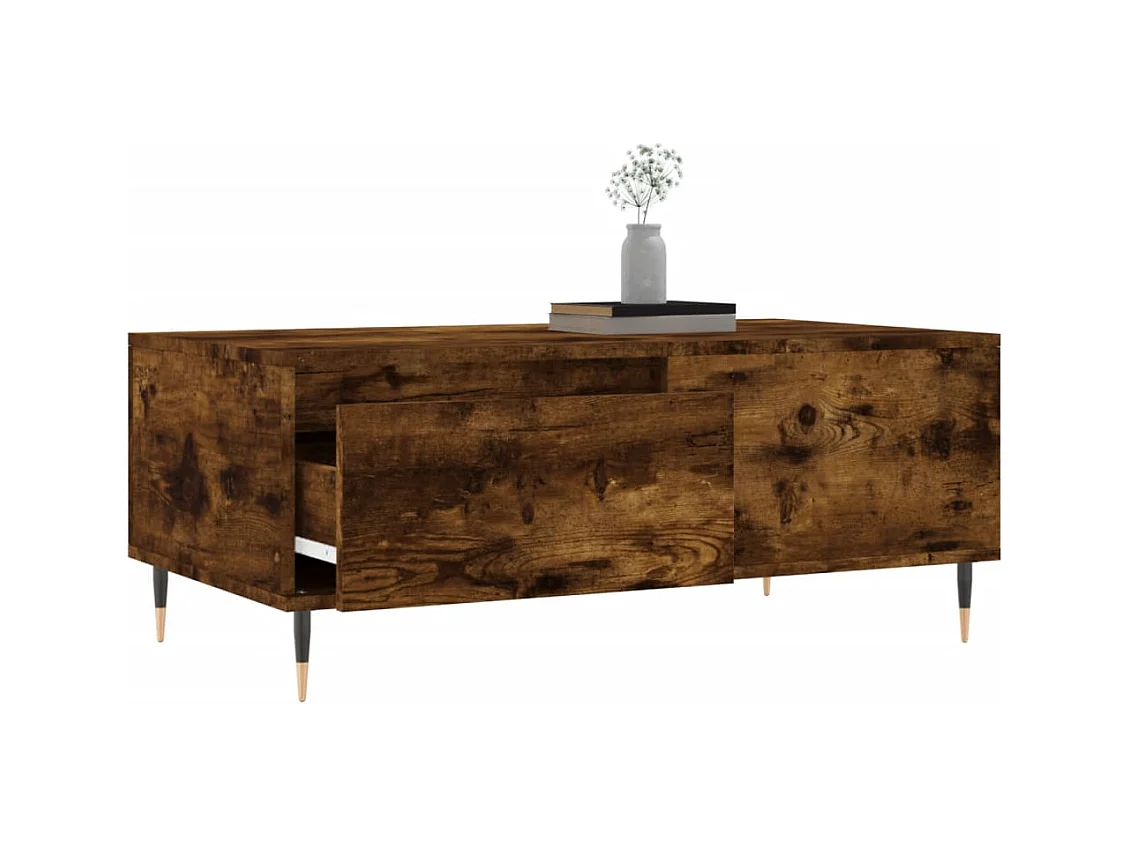 Mesa de centro | Mesa auxiliar madera ingeniería roble artesanal 102x55x42cm SHL3725