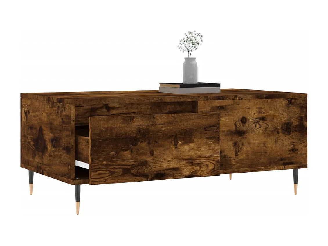 Table basse salon-Table d'appoint Chêne fumé 90x50x36,5 cm Bois d'ingénierie SHL60853