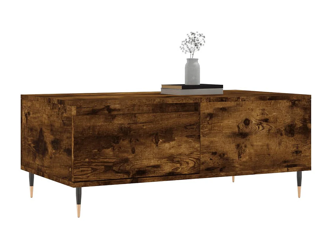 Table basse salon-Table d'appoint Chêne fumé 90x50x36,5 cm Bois d'ingénierie SHL60853