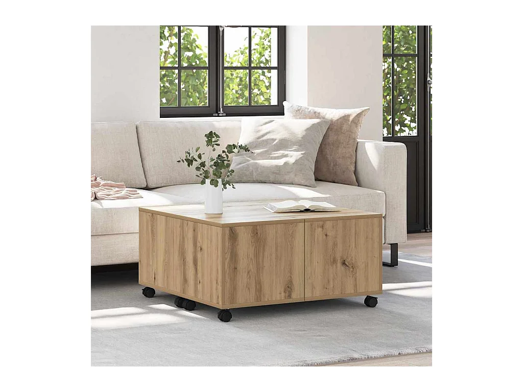 Mesa de centro | Mesa de apoio carvalho artisiano 75x75x38 cm