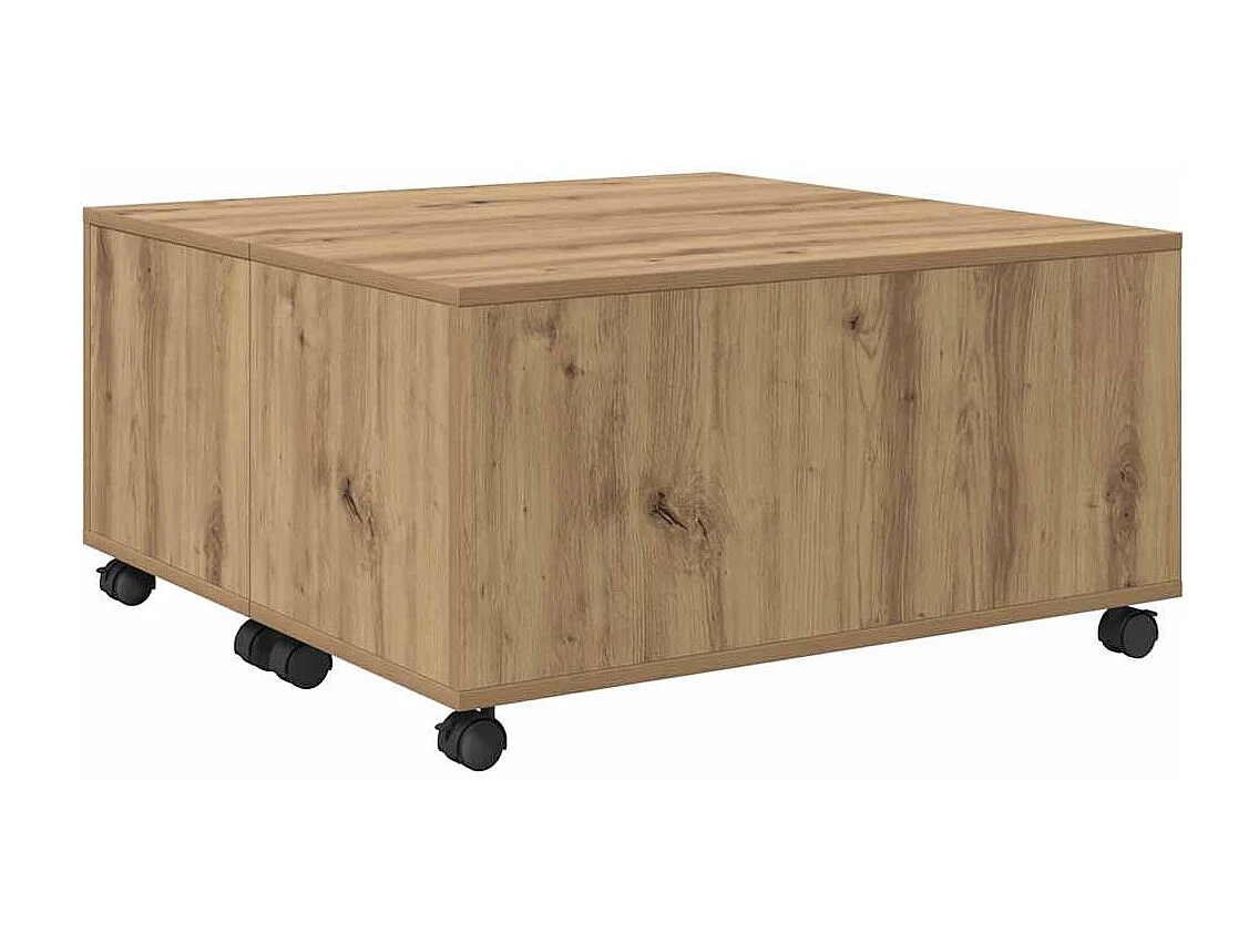 Mesa de centro | Mesa de café | Mesa auxiliar Roble artisan 75x75x38 cm Madera contrachapada SHL4862