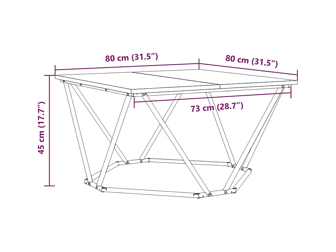 Mesa de centro | Mesa Lateral Nido | Mesa auxiliar 3 piezas Madera vieja 53x53x40 cm SHL2991