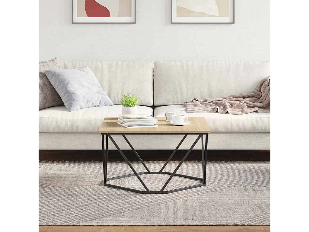 Couchtisch-Wohnzimmertisch-Beistelltische Sonoma-Eiche 80x80x45 cm SHL11111