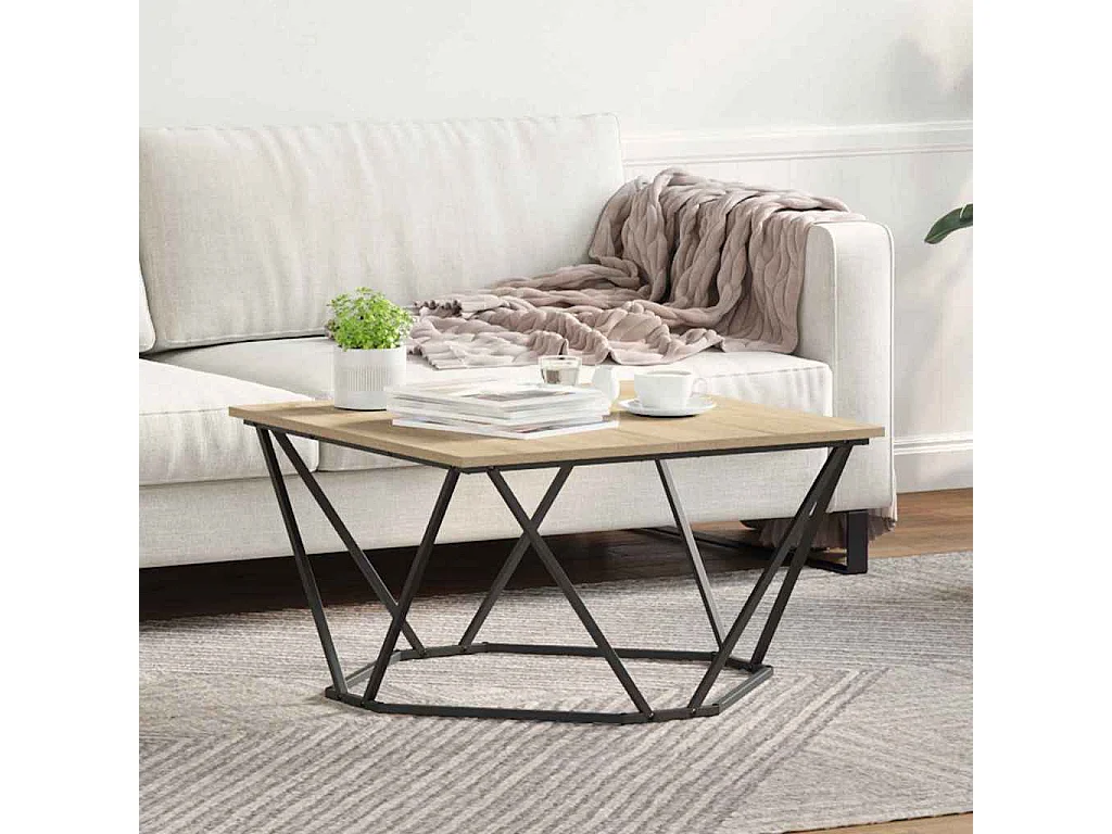 Couchtisch-Wohnzimmertisch-Beistelltische Sonoma-Eiche 80x80x45 cm SHL11111