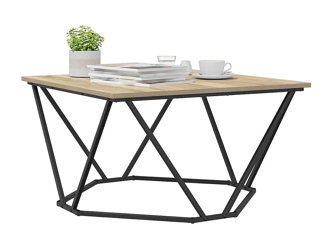 Salontafel | Woonkamertafel | Bijzettafel Sonoma eiken 80 x 80 x 45 cm