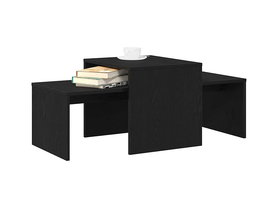 Mesa de centro-Mesa auxiliar-Mesita de centro madera contrachapada blanco brillante 68x50x38cm SHL4745