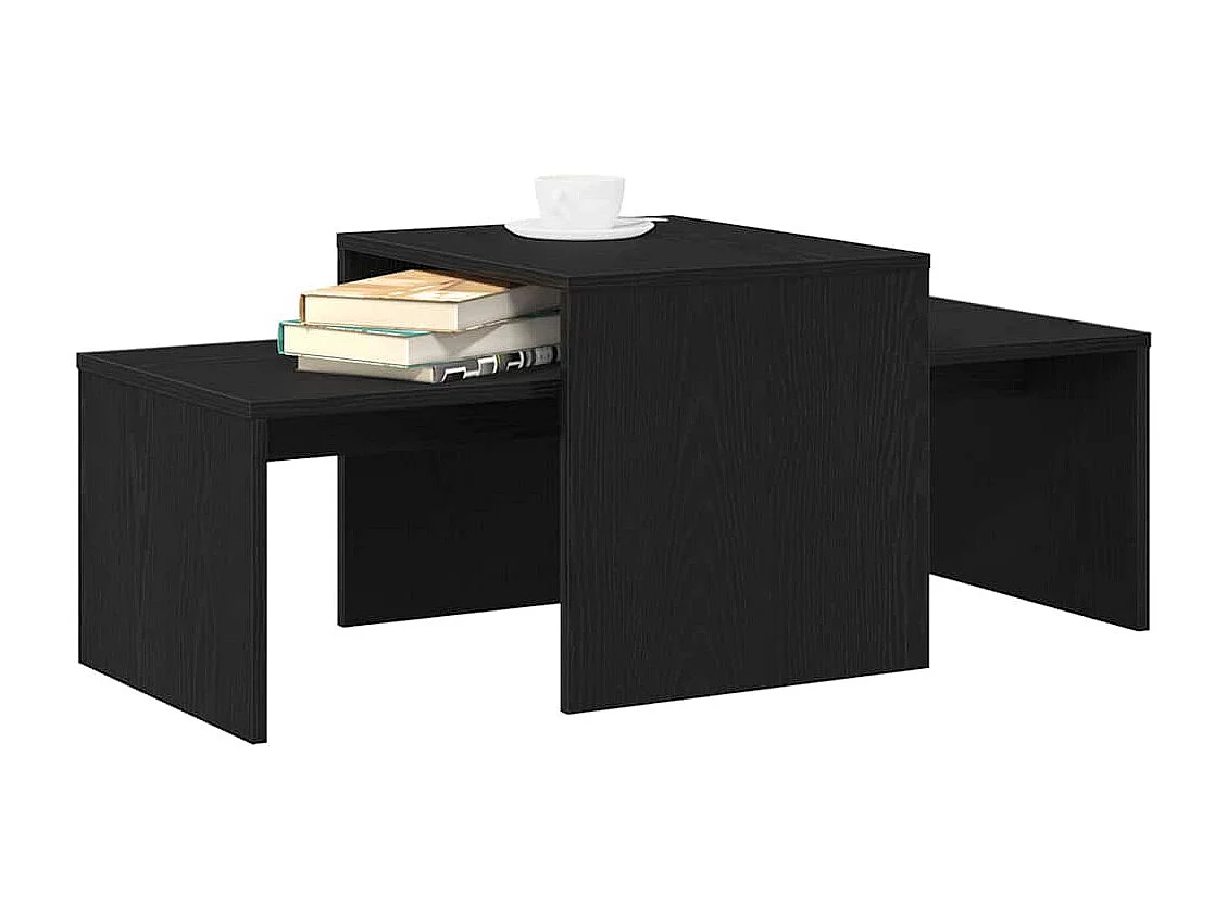 Mesa de centro-Mesa auxiliar-Mesita de centro madera contrachapada blanco brillante 68x50x38cm SHL4745