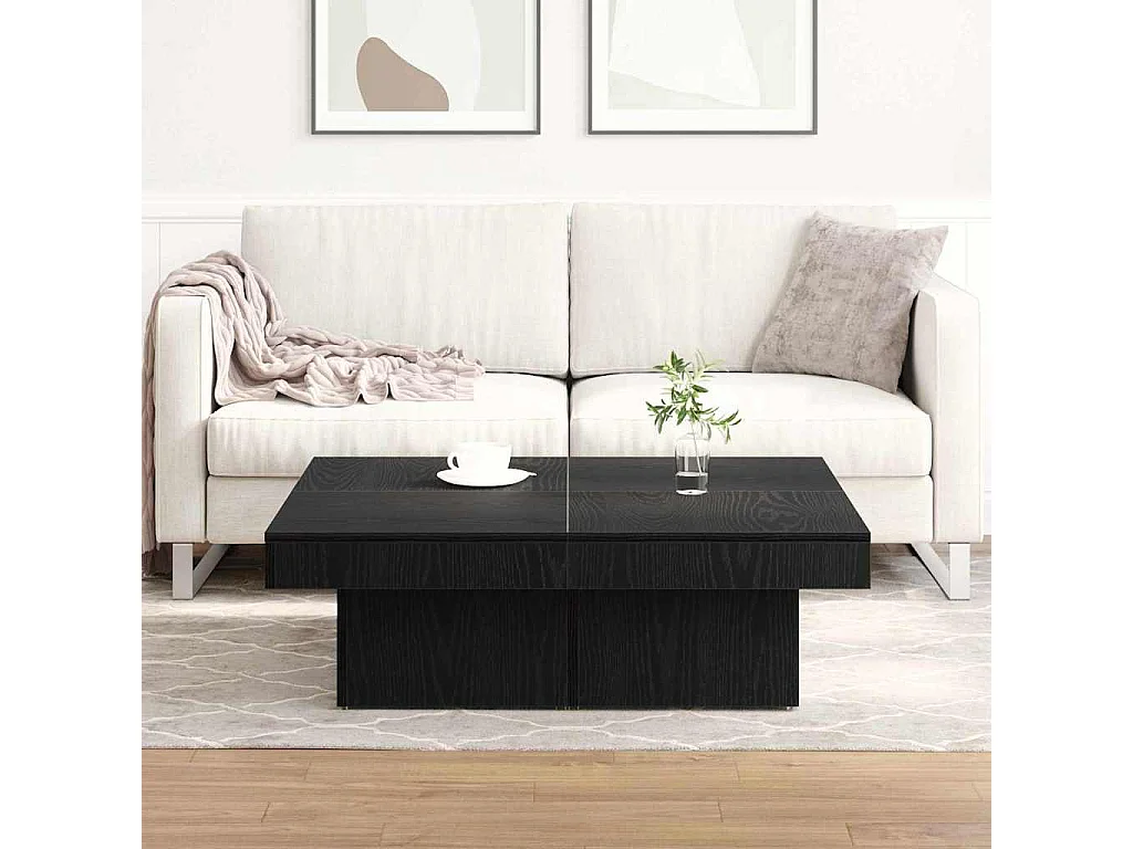 Mesa de centro | Mesa de apoio Carvalho preto 90x90x28 cm